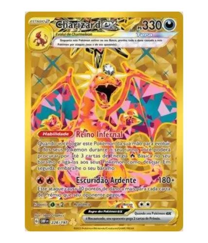 Charizard Vmax Shiny Dourada Carta Pokemon De Metal Brinde