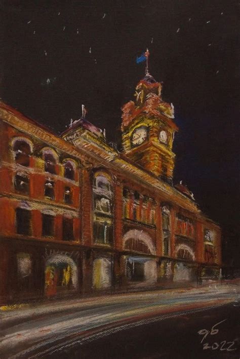 Flinders station Pastel drawing by Gennadi Belousov | Artfinder