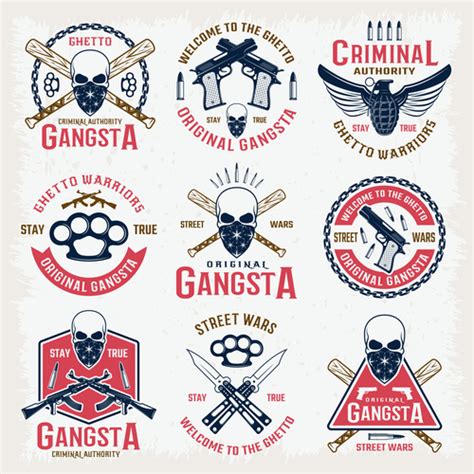 Gangsta Emblems Logos Vector Free Download