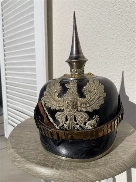 CASQUE À POINTE spikehelmet pickelhaube Officier Pionnier Prusse