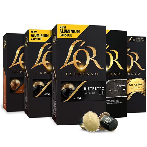 L'OR Espresso Pods, 50 Capsules Intense Variety Pack, Single Cup Aluminum Coffee Capsules ...