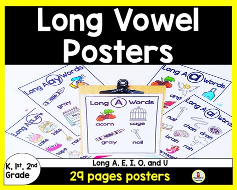 Long Vowel Posters Etsy