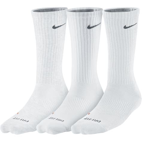 Buy Nike Dri Fit Light Weight Crew Tennis Socks 3 Pack White Grey