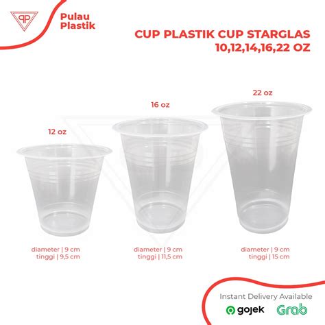 Jual Cup Plastik Ukuran 10oz 12oz 14oz 16oz 18oz 22oz Gelas