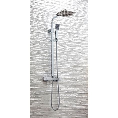 Elliot Square Rigid Riser Shower Chrome Get My Taps