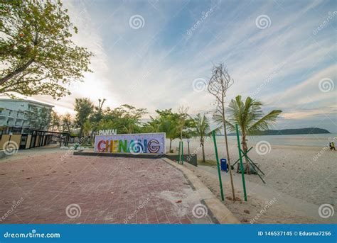 Pantai Cenang Beach in Langkawi, Malaysia. Editorial Image - Image of ...