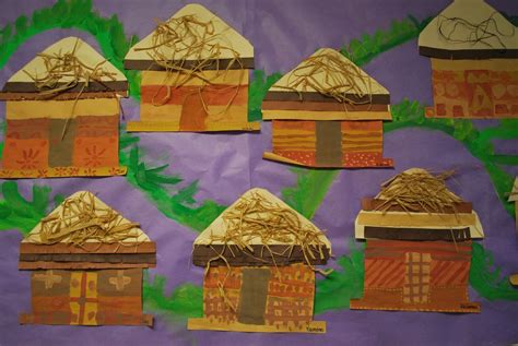 African Grass Huts African Art For Kids African Art Projects