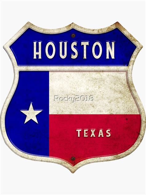 "Houston Texas coat of arms flag design" Sticker for Sale by Rocky2018 ...