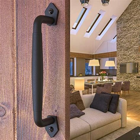 Vivalight Inch Rustic Barn Door Handle Pull Solid Steel Black Pull