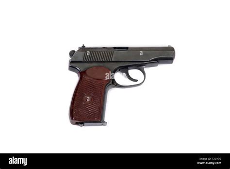 Old soviet Makarov pistol on white background Stock Photo - Alamy