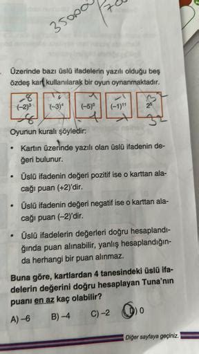 35000 Üzerinde Bazı üslü Ifadelerin Yazılı Olduğu Beş özdeş Kar