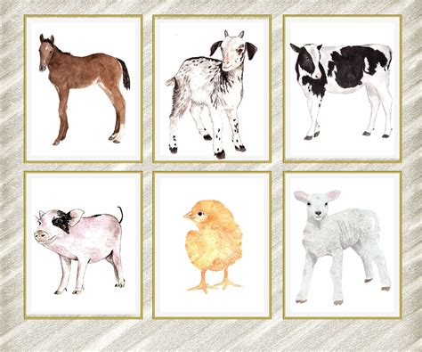 Farm animal Prints: NURSERY PRINT Kids room by LolaPrintable