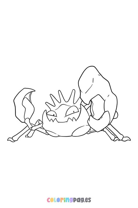 Pokémon Kingler coloring page di 2024