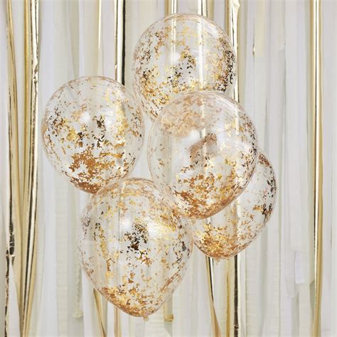 Foil Balloons Gold Confetti Pcs Pergamos