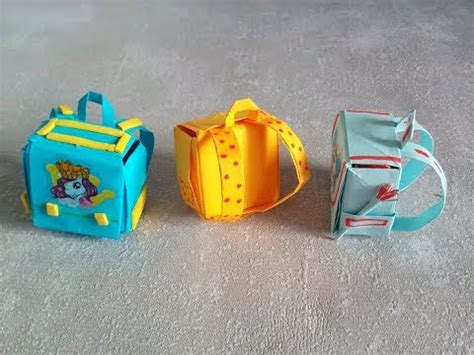 Cómo hacer una Mochila escolar de Papel Origami Manualidades para