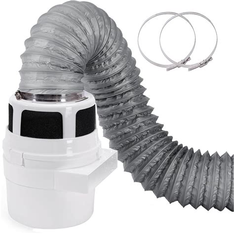 TUOOWO Indoor Dryer Vent Kit Lint Trap 4 Inch By 5 Feet Grey Proflex