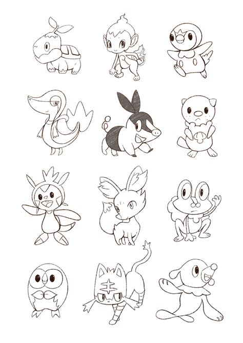 Cute Starter Pokemon Coloring Pages Coloring These Pokemon Coloring