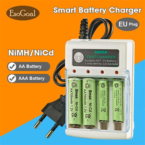 EsoGoal Rechargeable Battery 1.2V AA/AAA Smart Battery Charger ...