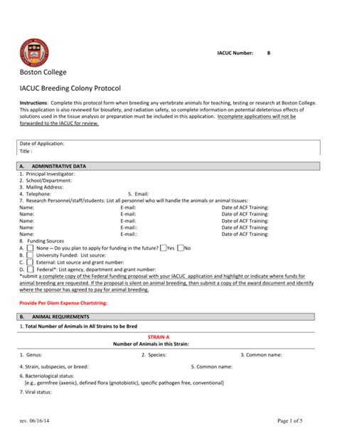 Instructions Complete This Protocol Form When Breeding Any