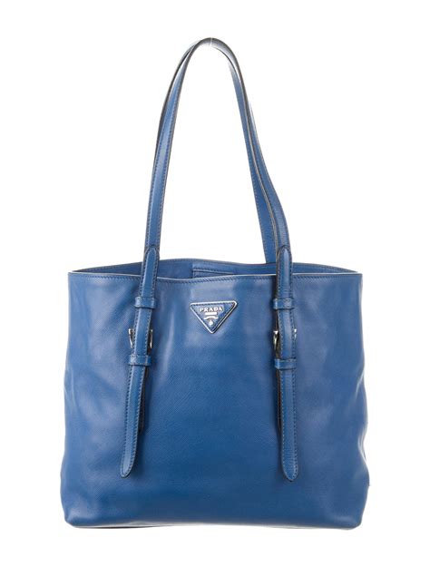 Prada Raffia Logo Tote Bag Blue Totes Handbags Pra The