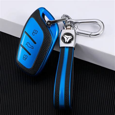 TPU Leather Car Smart Key Cover Case Holder Bag Keychain For Roewe RX5