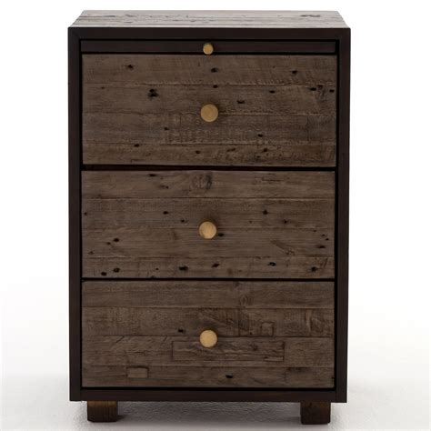 Calais Reclaimed Wood 3 Drawer Nightstand- Rustic Brown | Zin Home