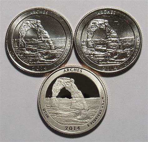 2014 P D S Arches America The Beautiful Quarters BU And Proof For