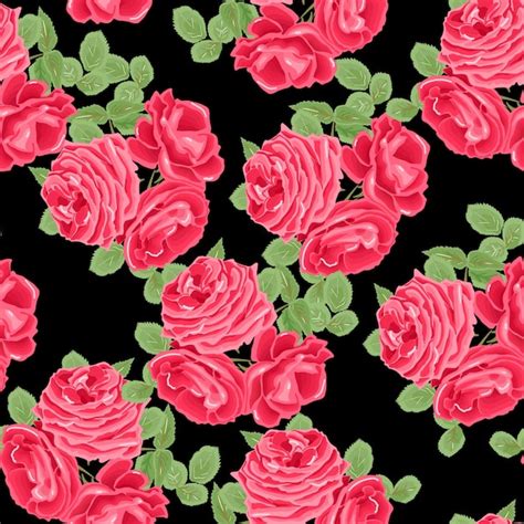 Premium Vector Rose Seamless Pattern