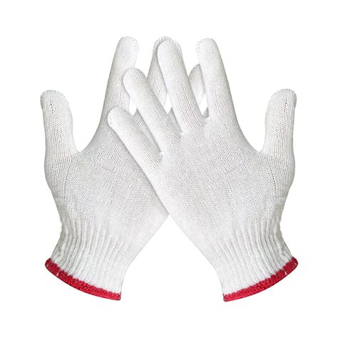 Industrial Poly Cheap White Cotton Gloves String Knitted Work Hand