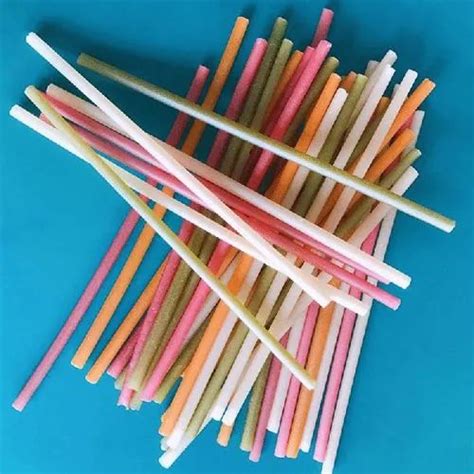 Ekam Multicolor Biodegradable Rice Starch Drinking Straws For Event