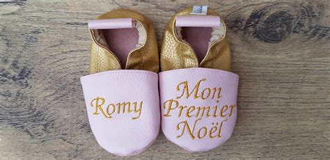 Soft leather slippers, faux leather, baby slipper, My first Christmas to customize