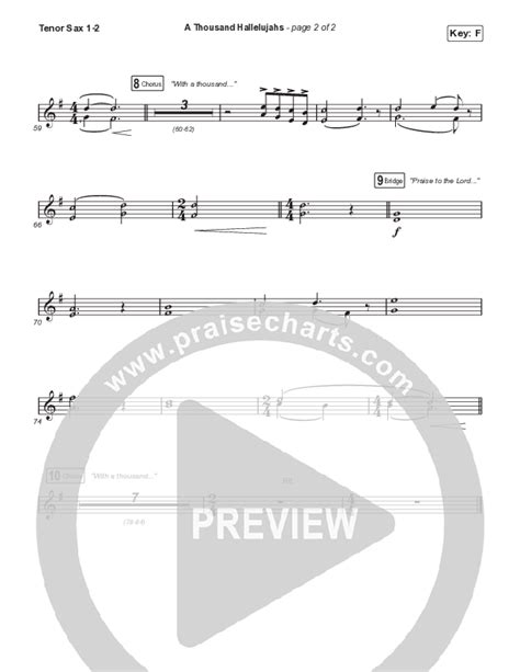 A Thousand Hallelujahs Sing It Now Satb Tenor Sax Sheet Music Pdf