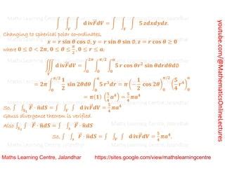 Advanced Mathematics Vector Calculus Integral Calculus Gauss