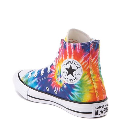 Tie Dye Converse High Tops Canvas Rainbow Custom Kicks W Etsy