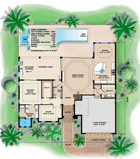 West Indies House Plan With Great Outdoor Areas - 66319WE ...