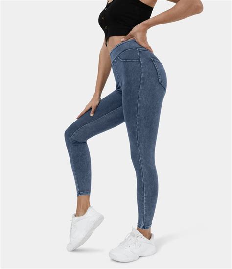 Damen Halaramagic Jeans Jeggings Aus Elastischem Strick Denim Mit