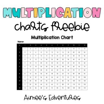 Multiplication Chart Freebie By Aimee S Edventures Llc Tpt