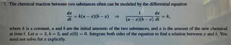 Solved The Chemical Reaction Between Two Substances Often