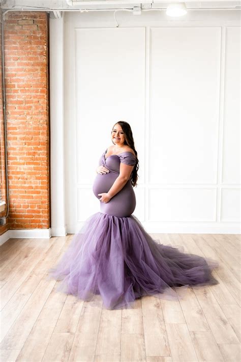 Smokey Amethyst Ariel Maternity Photoshoot Dress Onesize Chicaboo