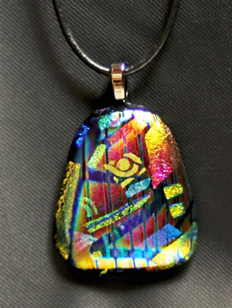 Mixed Dichroic Pendant Etsy Dichroic Pendant Dichroic Glass