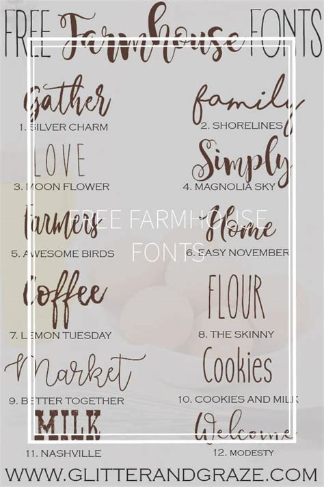 Free Farmhouse Fonts - Glitter and Graze