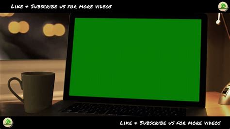 Green Screen Laptop with Traffic Light Background