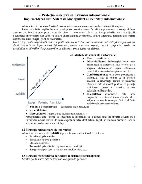 Curs Managementul Securitatii Informatiei Pdf Protec Ia I