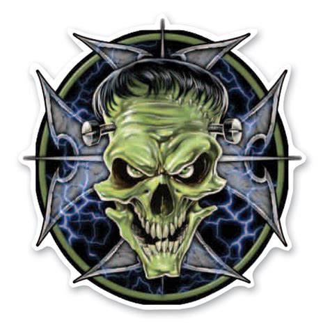 Lethal Threat Rude And Crude Frankie Skull Mini Decal