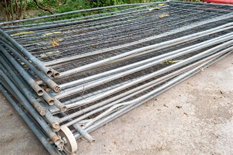 stack metal barriers on construction site 9224360 Stock Photo at Vecteezy