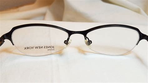 Genuine Jones New York J121 Blk Semi Rimless Eyeglasses Eyewear Glasses