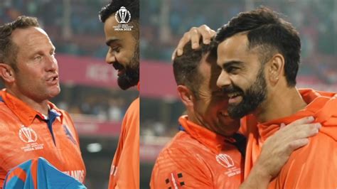 Ind Vs Ned Virat Kohli Gifts Signed Jersey To Former Rcb Mate Roelof