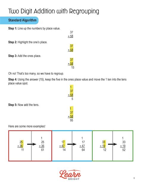 Two Digit Addition With Regrouping Advanced Free Pdf Download Learn Bright