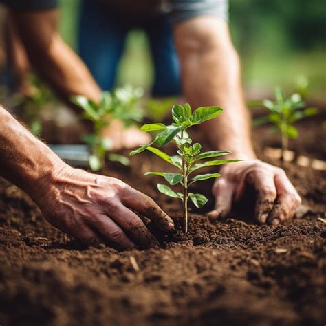 Premium Photo | A gardener planting plants