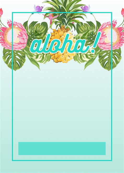 Hawaii Invitation Templates Free Free Printable Templates